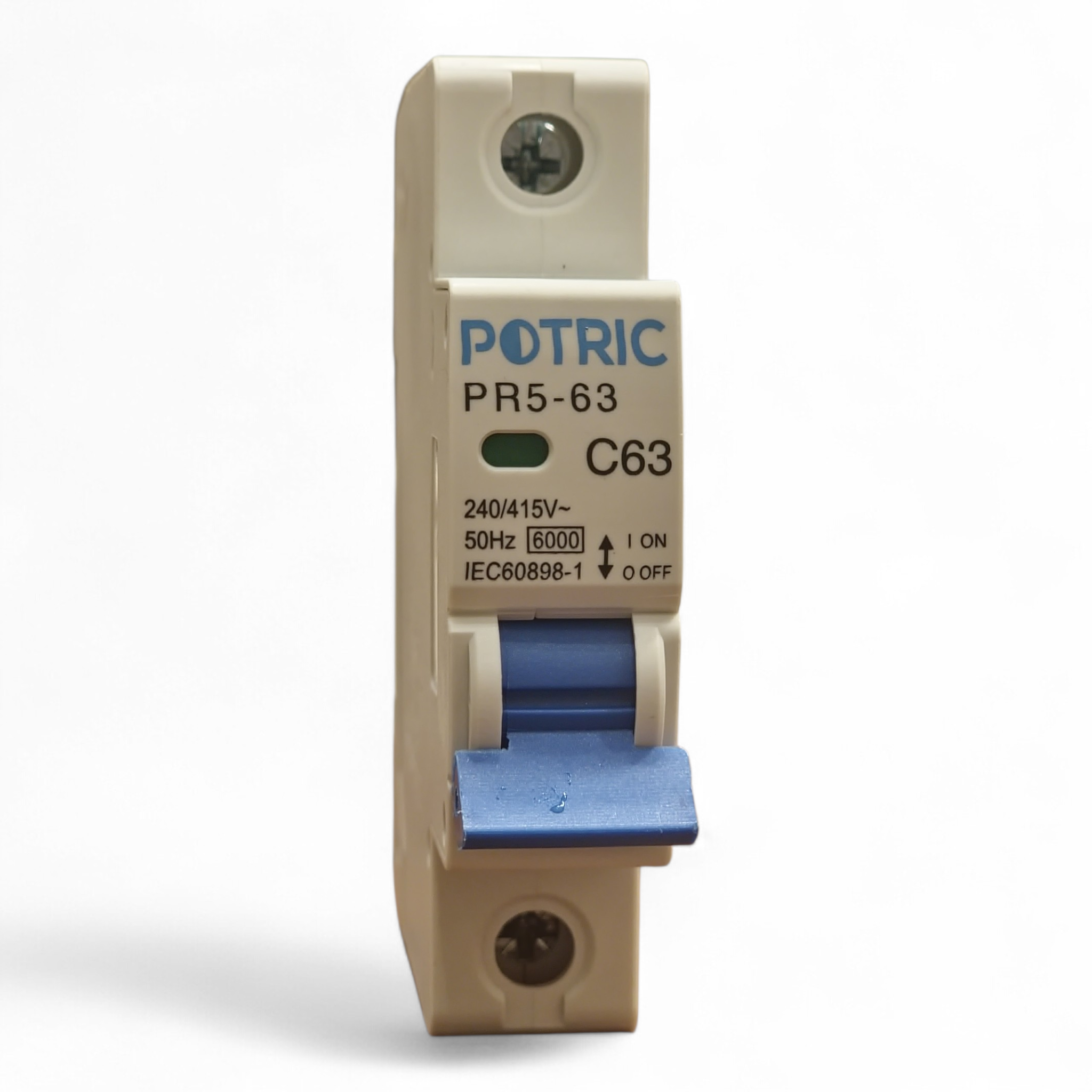 PR5 Miniature Circuit Breaker (MCB), 1 Pole, 6kA, IEC / EN 60898-1 63A