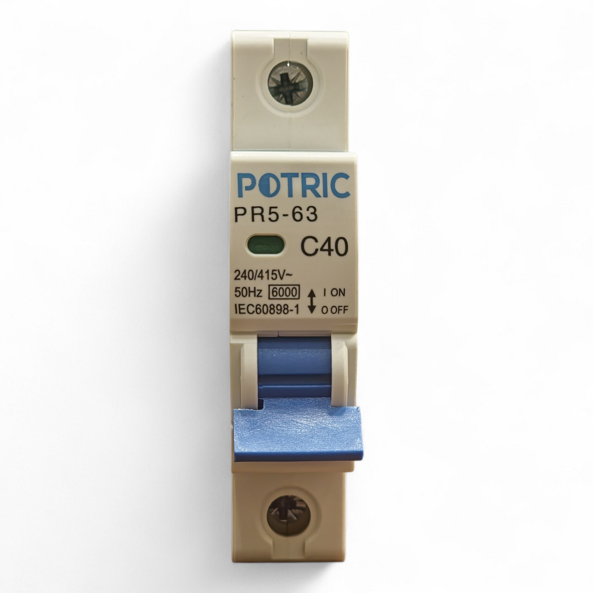 Potric PR5 Miniature Circuit Breaker MCB 1 Pole 6kA IEC EN 60898-1 40A