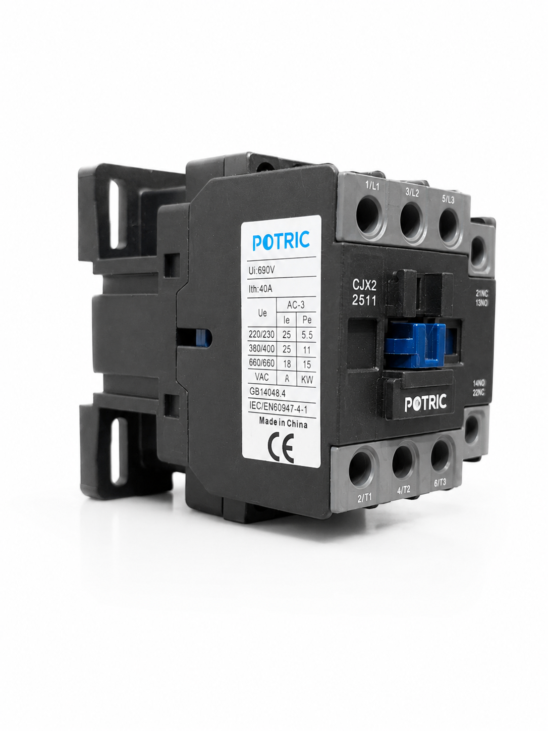 CJX2 Series AC Contactor, 9A–95A, 3 Pole, 24V–380V Coil Voltage
