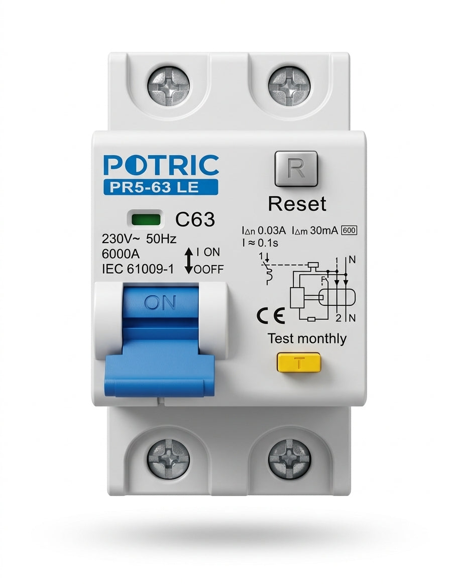 Potric2P32AC-curveminiaturecircuitbreakerfrontview