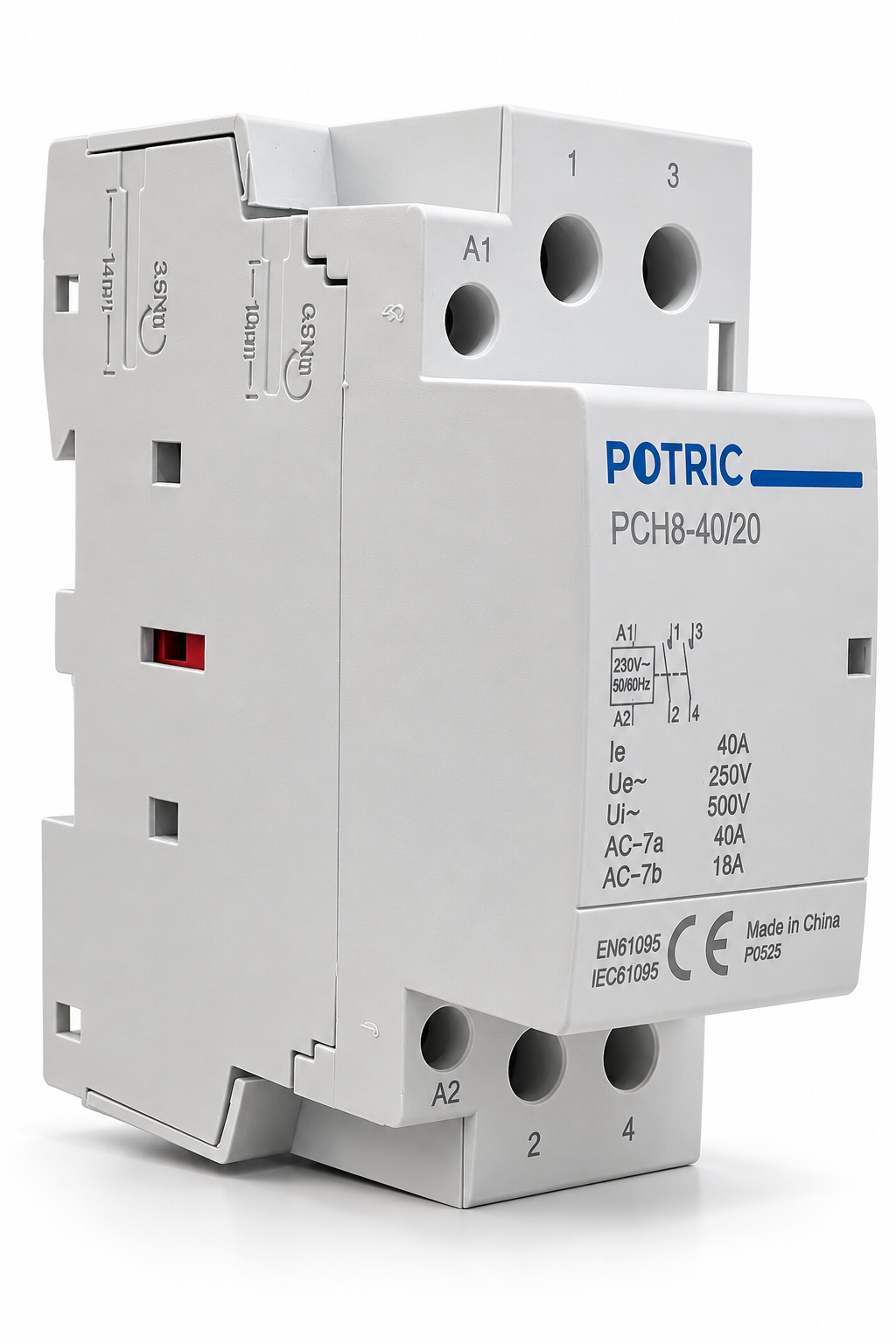 PotricPCH82polesilentACmodularcontactorsideview