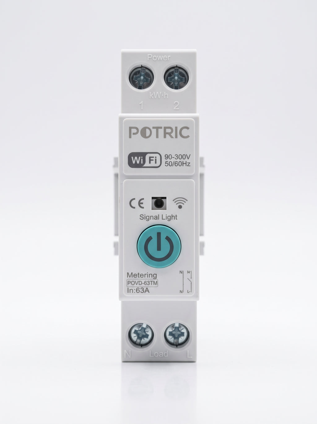 PotricPOVD-63TM63AWiFismartswitchDINrailfrontview