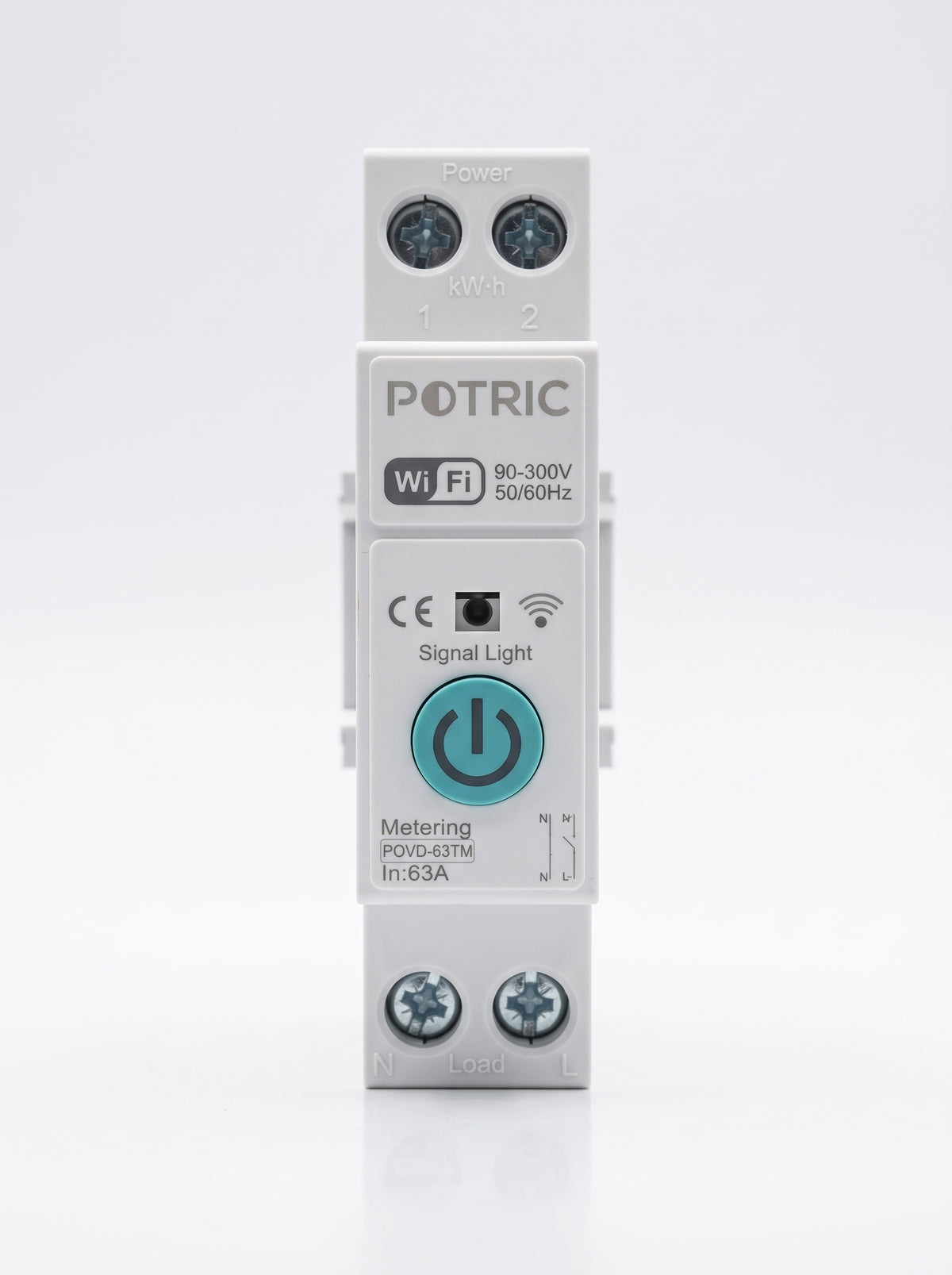 PotricPOVD-63TM63AWiFismartswitchDINrailfrontview