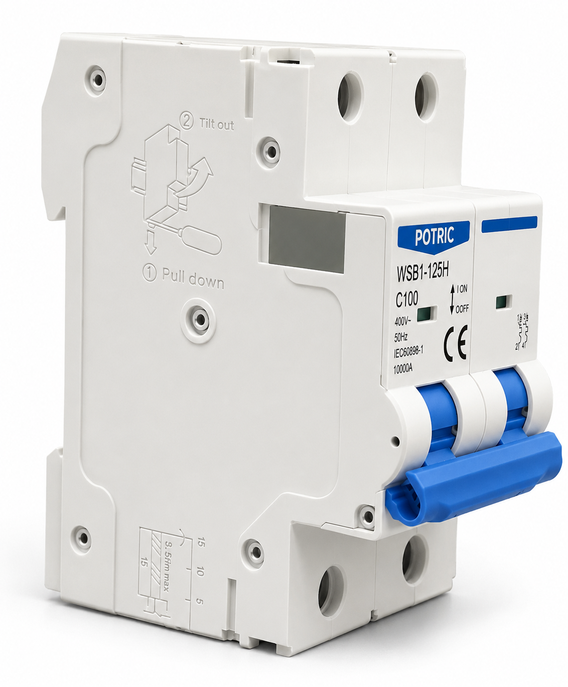 WSB1-125H Miniature Circuit Breaker (MCB), 2 Pole, 10kA, IEC / EN 60898-1