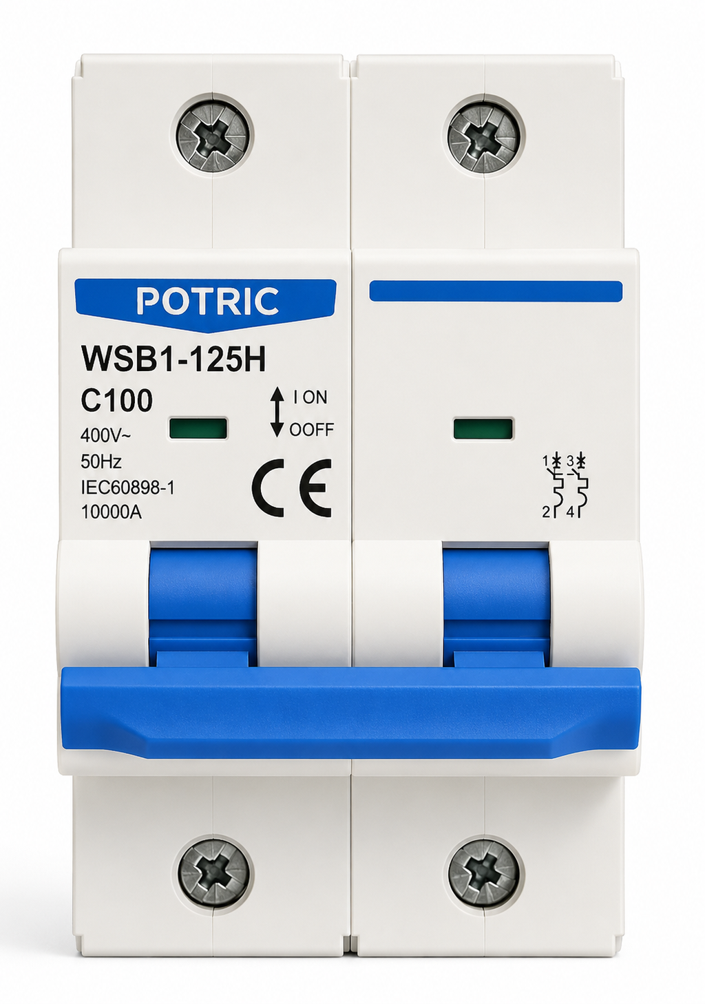 WSB1-125H Miniature Circuit Breaker (MCB), 2 Pole, 10kA, IEC / EN 60898-1