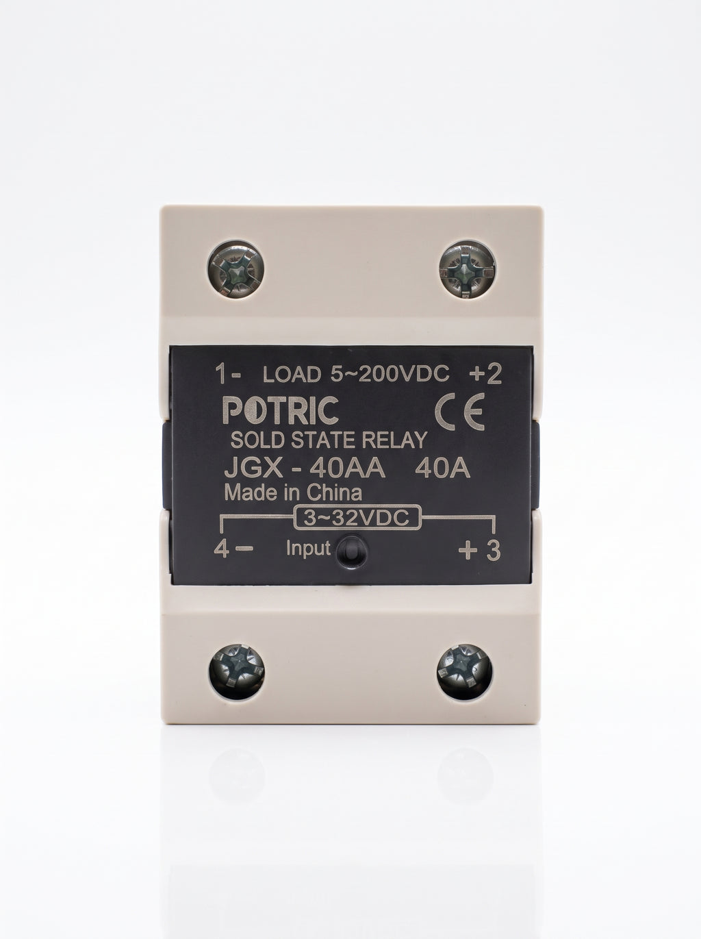 Potric JGX-40AA 40A AC/AC solid state relay front view