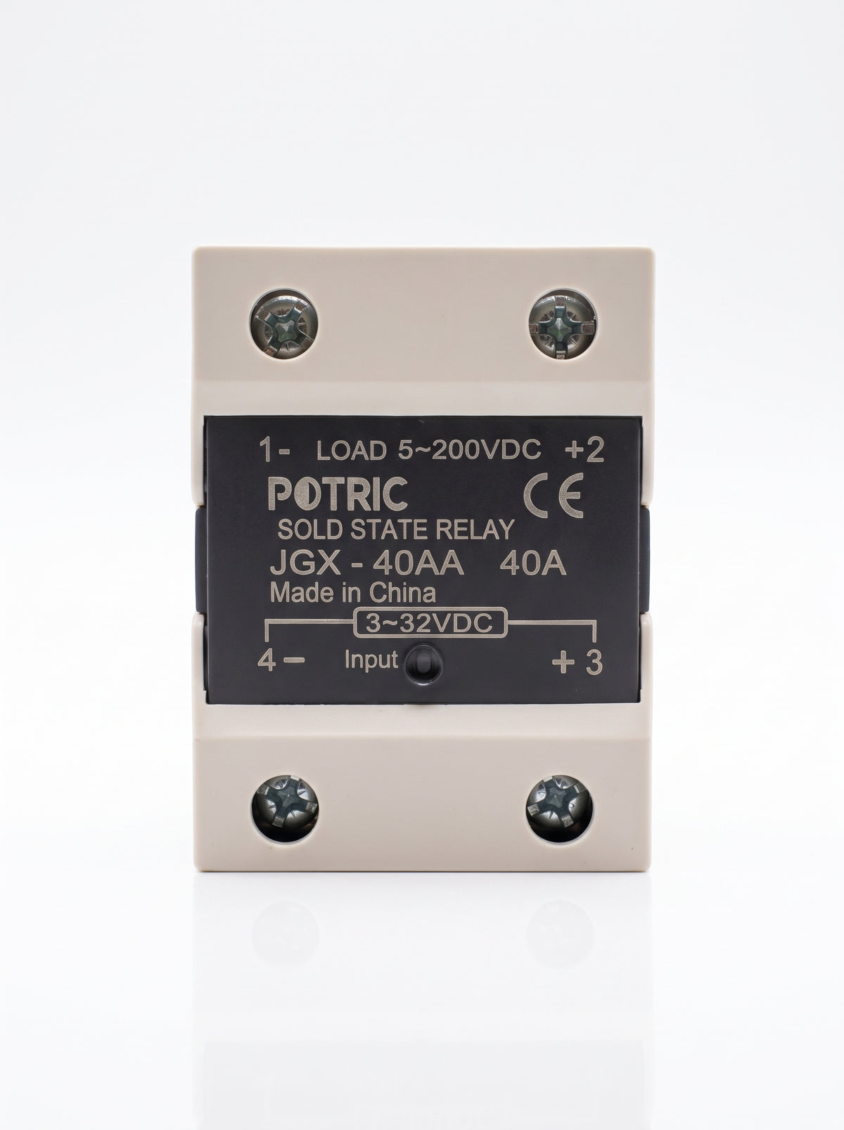 Potric JGX-40AA 40A AC/AC solid state relay front view