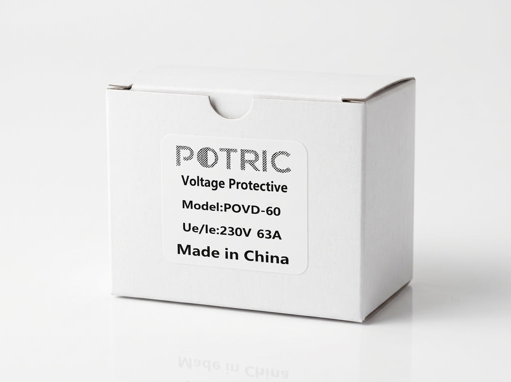 Potric POVD-6063A 63A digital voltage protector retail packaging