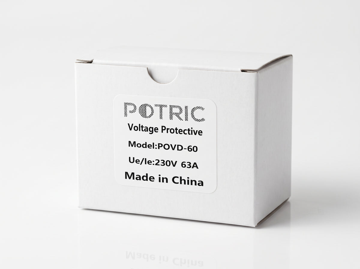 Potric POVD-6063A 63A digital voltage protector retail packaging