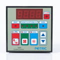 Front view of the Potric TP-54 climate controller showing the LED digital display and multi-stage status indicator lamps.