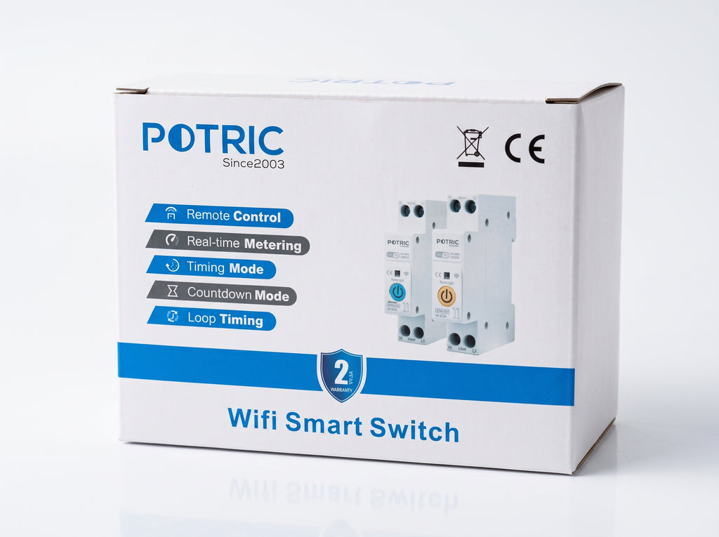 Potric POVD-63TM 63A WiFi smart switch retail packaging box